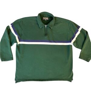 Vintage 90’s Abercrombie Performance sweatshirt XL Green Quarter Zip